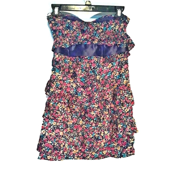 Minuet Silk Floral Strapless Dress - Picture 2 of 6